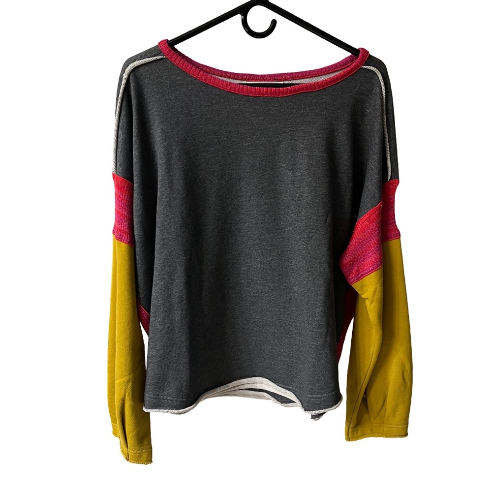 Natural Life Vibrant Pink and Subtle Gray Sweatshirt